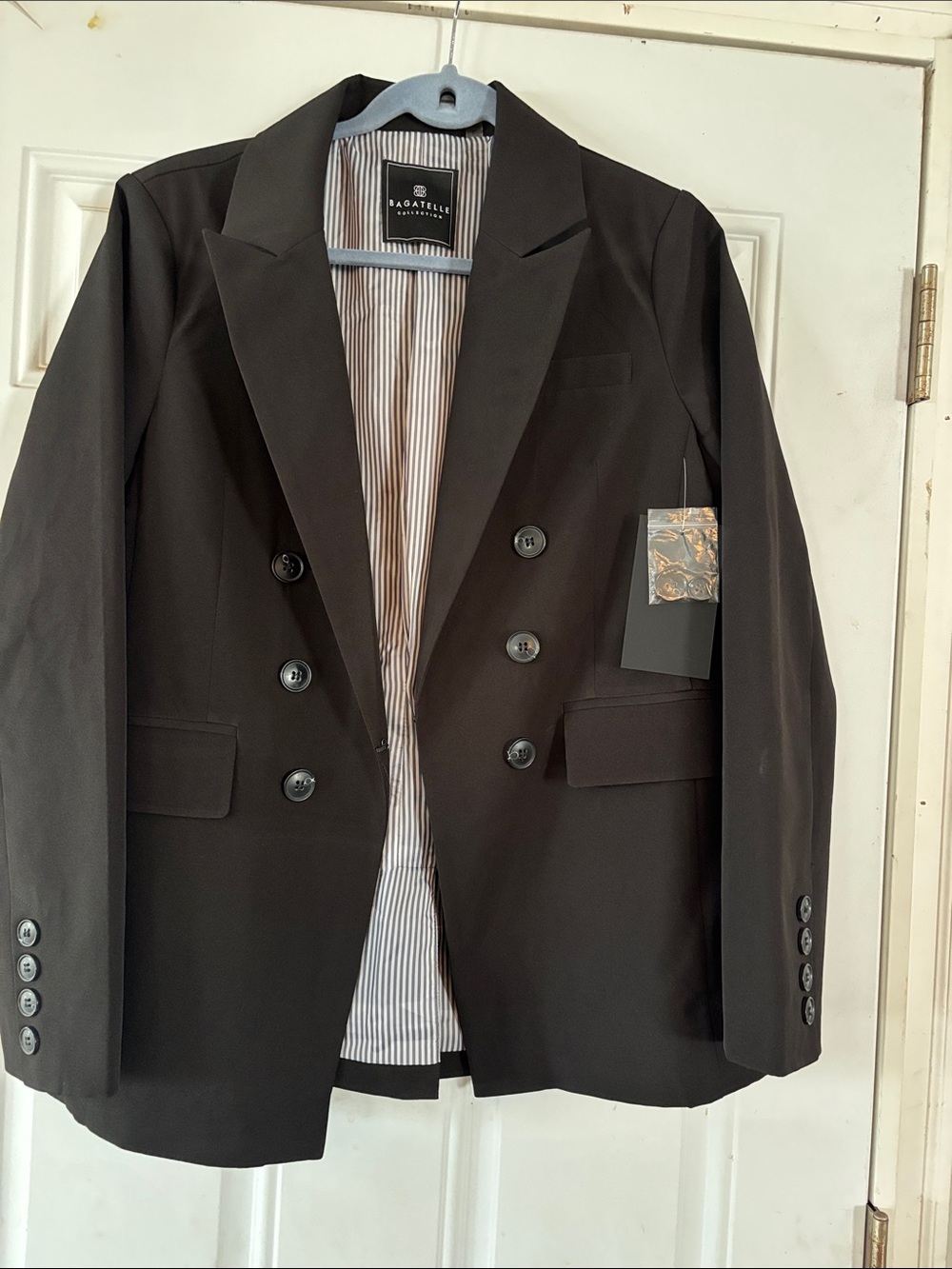 bagatelle Black Double-Breasted Women’s Pea Coat